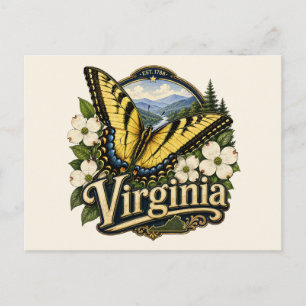 Virginia Tiger Swallowtail Butterfly Nature Postcard
