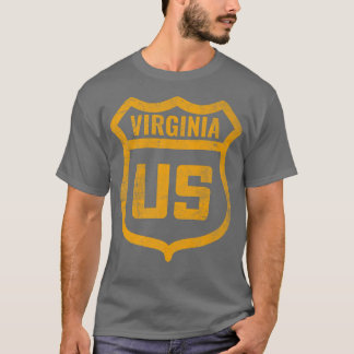 Virginia - US highway distressed weathered look ro T-Shirt