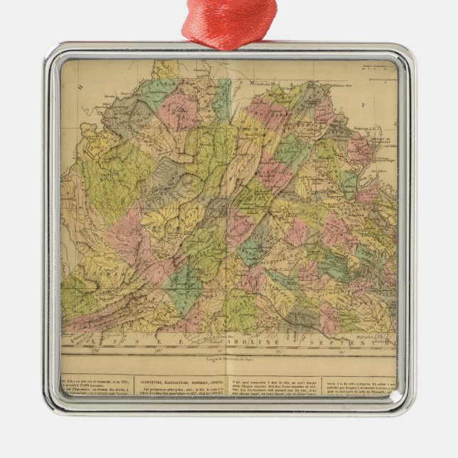 Virginia US Metal Tree Decoration (Front)
