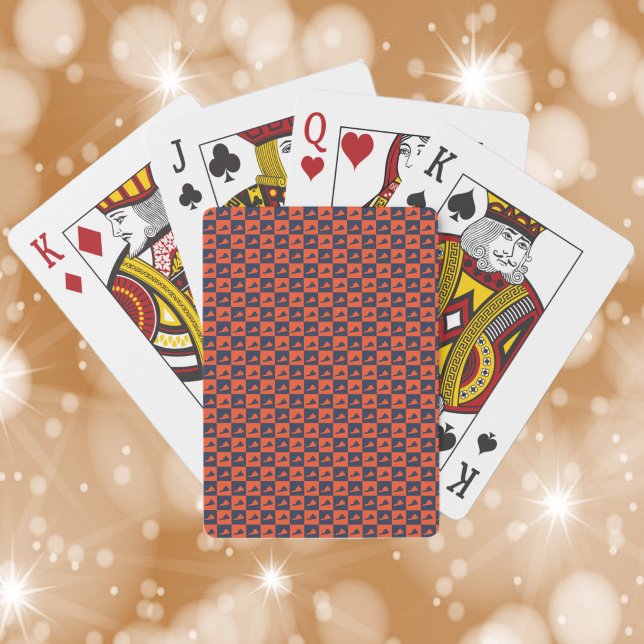 Virginia US State Orange and Blue Pattern Playing Cards (A deck of playing cards with a pattern of Virginia done in orange and blue.)