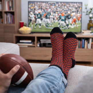 Virginia US State Pop Art Pattern Orange Blue Socks