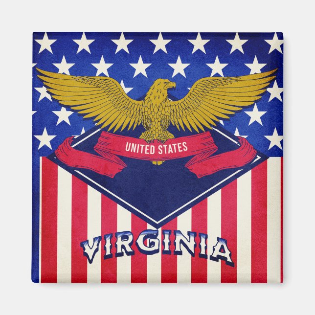 Virginia USA Flag Magnet (Front)