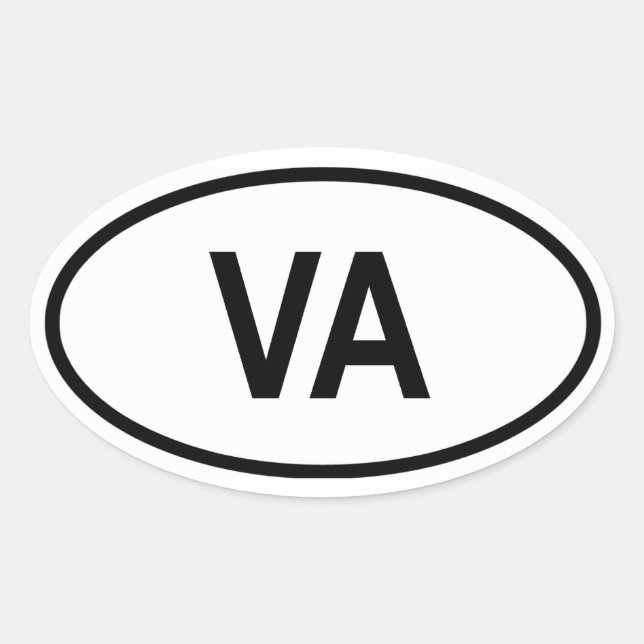 Virginia "VA" Oval Sticker (Front)