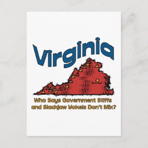 Virginia VA US States Motto ~ Stiffs and Yokels Postcard