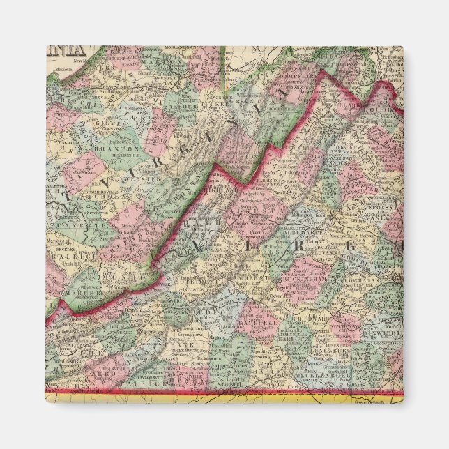 Virginia, W Virginia Map by Mitchell Magnet (Front)