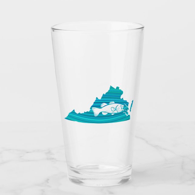 Virginia Wave Fishing Glass (Front)