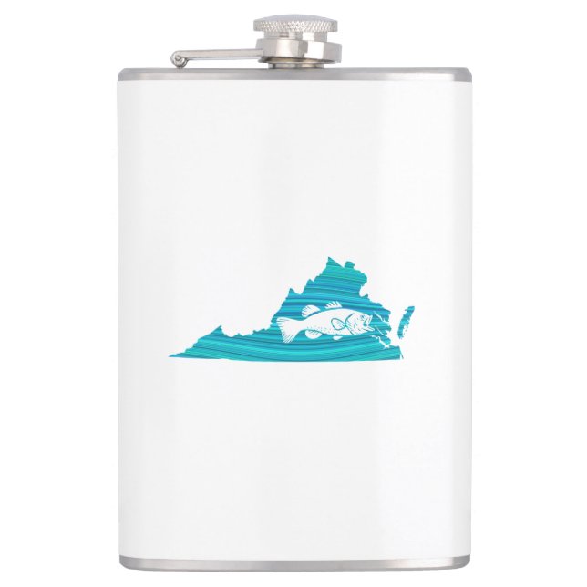 Virginia Wave Fishing Hip Flask (Front)