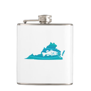 Virginia Wave Fishing Hip Flask