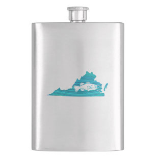 Virginia Wave Fishing Hip Flask