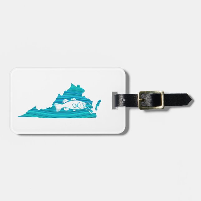 Virginia Wave Fishing Luggage Tag (Front Horizontal)