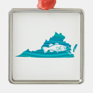 Virginia Wave Fishing Metal Tree Decoration