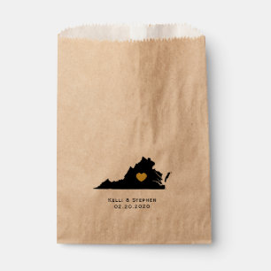 Virginia Wedding Favour Treat Sacks, Gift Bags
