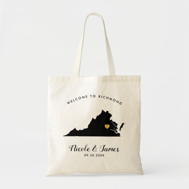 Virginia Wedding Welcome Bag for Hotel Guests (Front)