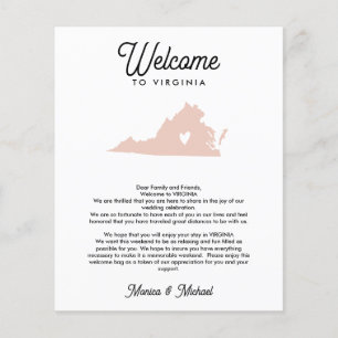 VIRGINIA  Welcome  Letter Itinerary ANY COLOR