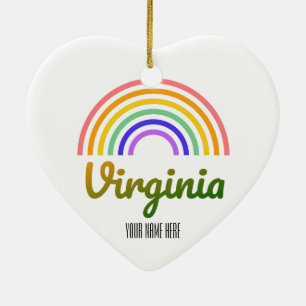Virginia - West Virginia - Richmond - Rainbow Ceramic Tree Decoration