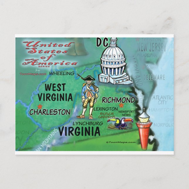 Virginia West Virginia USA Postcard (Front)