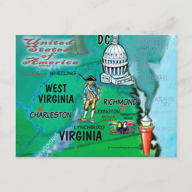 Virginia West Virginia USA Postcard (Front)