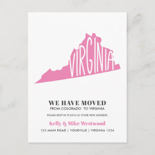 VIRGINIA We've moved New address New Home   Postcard