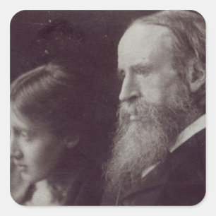 Virginia Woolf and her father Sir Leslie Square Sticker