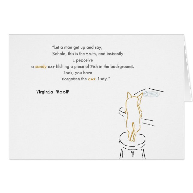 Virginia Woolf Filching Cat Cards (Front Horizontal)