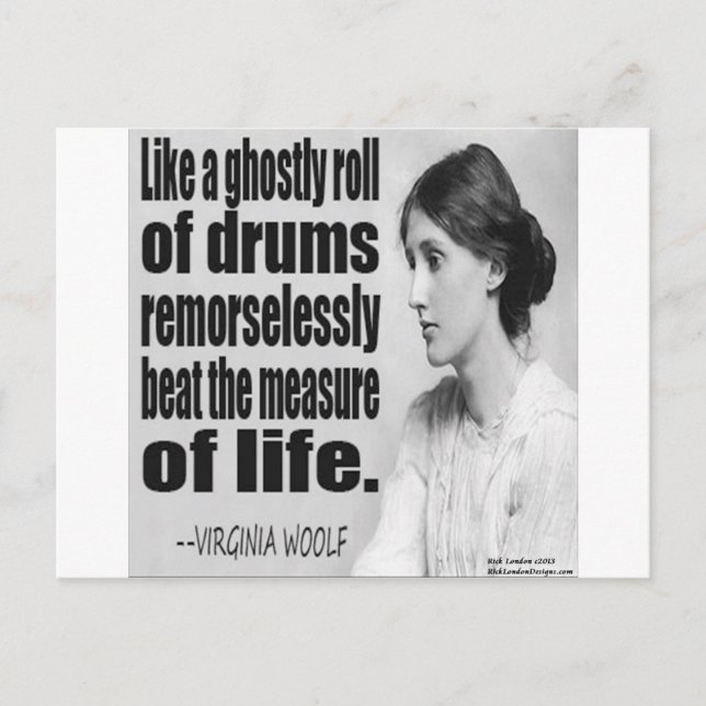 Virginia Woolf Ghostly Roll Quote Postcard (Front)