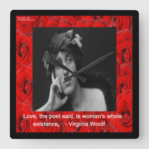 Virginia Woolf & Love Quote Wall Clock