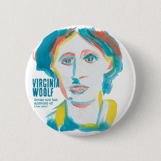 Virginia Woolf Portrait custom text | Booklovers 6 Cm Round Badge