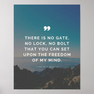 Virginia Woolf Quote about Freedom Poster