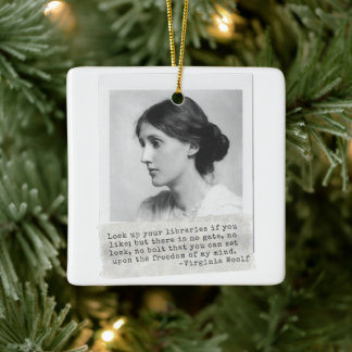 Virginia Woolf Quote - Icons of Women's History Ceramic Ornament