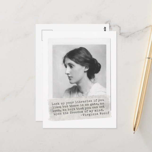 Virginia Woolf Quote - Icons of Women's History Postcard (Front/Back In Situ)