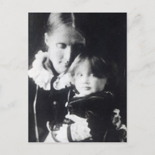 Virginia Woolf, with her mother Julia, 1884 Postcard