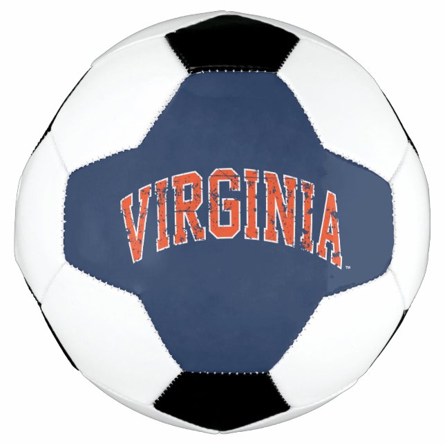 Virginia Wordmark Distressed Football (Front)