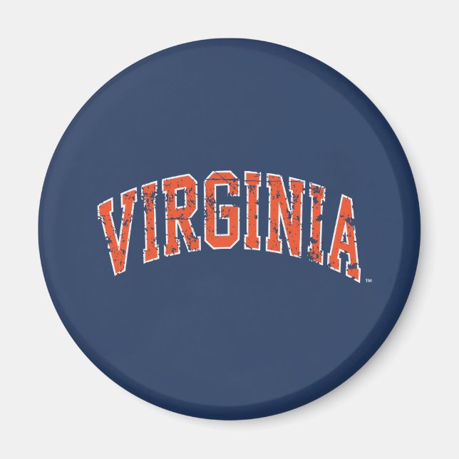 Virginia Wordmark Distressed Magnet (Front)