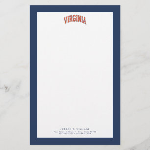 Virginia Wordmark Distressed Stationery