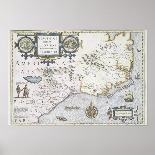 Virginiae Item et Floridae Americae provinciarum Poster (Front)