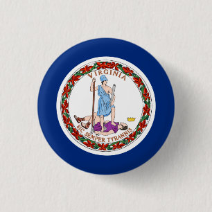 Virginian Flag, Flag of Virginia 3 Cm Round Badge