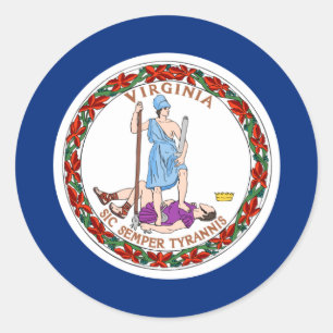 Virginian Flag, Flag of Virginia Classic Round Sticker