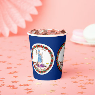 Virginian Flag & Seal, Flag of Virginia Paper Cups
