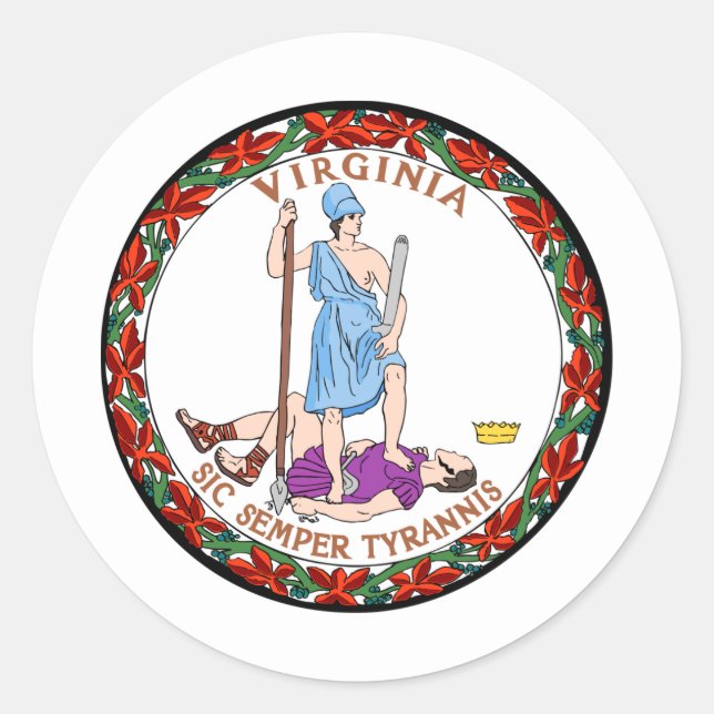 Virginian Seal, Seal of Virginia Sticker (Front)