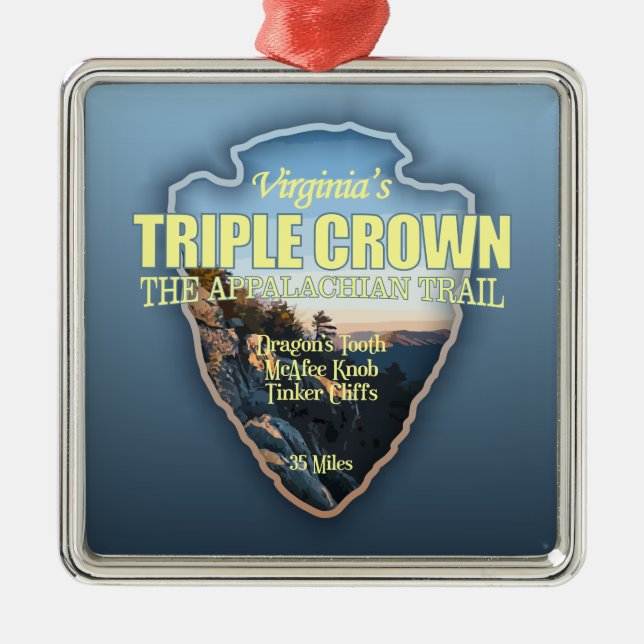 Virginia's Triple Crown (arrowhead) Metal Tree Decoration (Front)
