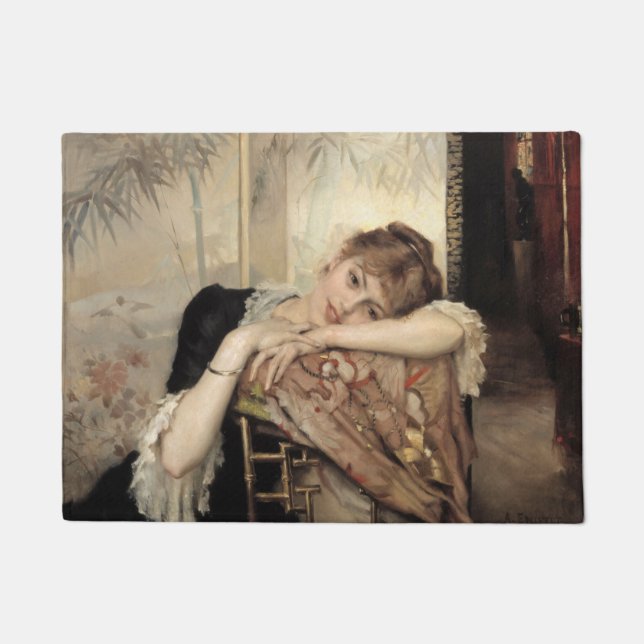 Virginie (The Parisian Woman) (by Albert Edelfelt) Doormat (Front)