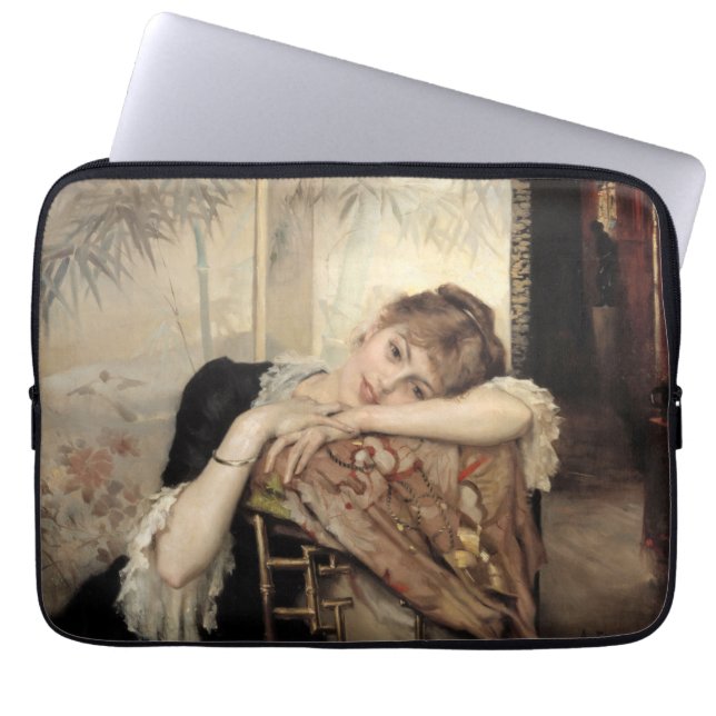 Virginie (The Parisian Woman) (by Albert Edelfelt) Laptop Sleeve (Front)