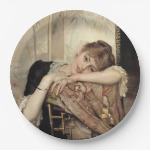 Virginie (The Parisian Woman) (by Albert Edelfelt) Paper Plate