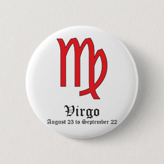 VIRGO ASTROLOGIC SIGN, SYMBOL ZODIAC 6 CM ROUND BADGE
