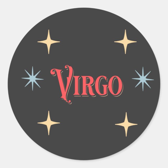 Virgo Astrological Sign  Classic Round Sticker (Front)
