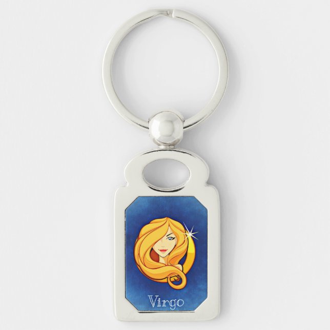 Virgo Astrological Zodiac Sign Key Ring (Front)