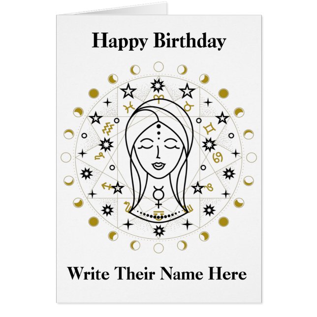 Virgo Astrology Birthday Card  Aug 23-Sept 22 (Front)