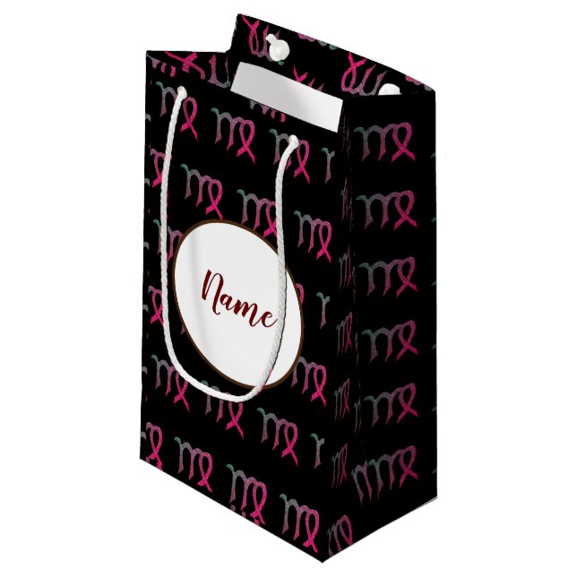 Virgo  Astrology Personalised Small Gift Bag (Front Angled)