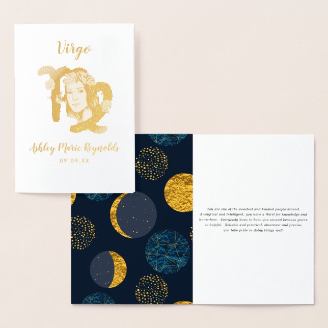 Virgo Astrology | Personalised Zodiac Sign Foil Card (Display)