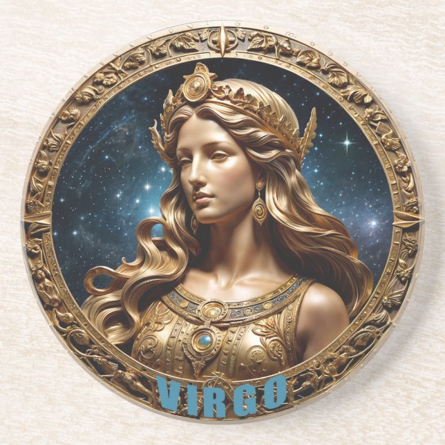 Virgo astrology sign coaster (Front)